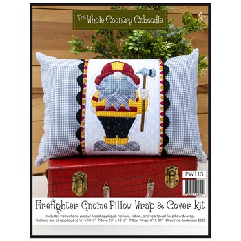  Firefighter Gnome Pillow Wrap & Cover Kit by The Whole Country Caboodle, Image