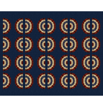 Betsy's Needlework R171304P-NAVY Bunting Panel by Pam Buda for Marcus Fabrics, Image