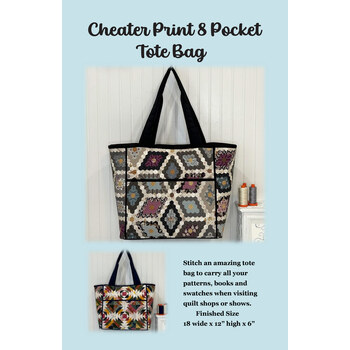 Cheater Print 8 Pocket Tote Bag Pattern - PDF Download, Image