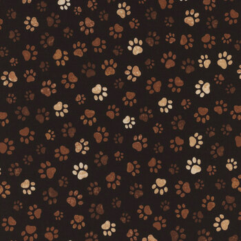 Happiness Has Paws DOG-CD1846-MUD by Timeless Treasures Fabrics, Image