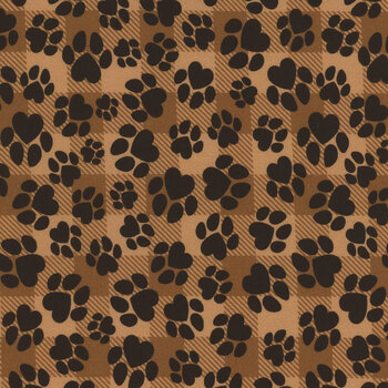 Happiness Has Paws DOG-CD3319-BROWN by Timeless Treasures Fabrics, Image