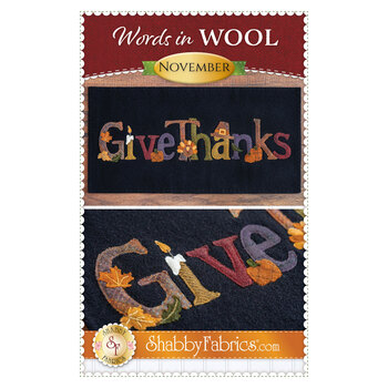Words in Wool Mat Pattern - November - Give Thanks, Image