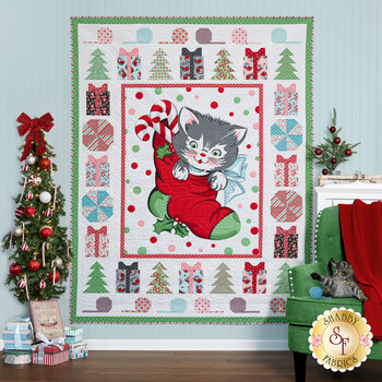  Meowy Christmas Quilt Kit, Image