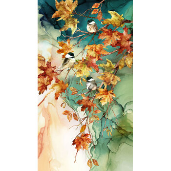 Autumn Breeze DP28055-66 Panel Teal Multi by Northcott Fabrics, Image