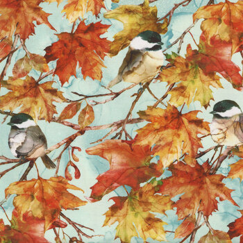 Autumn Breeze DP28057-62 Turq Multi by Northcott Fabrics, Image