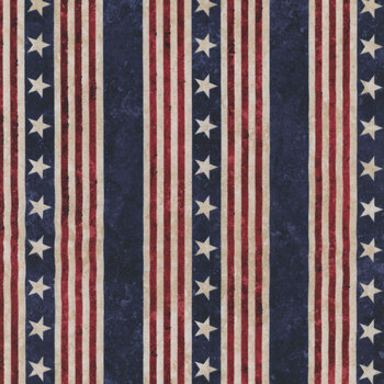 Stars & Stripes 13 - Stonehenge 27883-12 Beige Multi by Linda Ludovico for Northcott Fabrics, Image