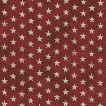 Stars & Stripes 13 - Stonehenge 27887-24 Red/Cream by Linda Ludovico for Northcott Fabrics, Image