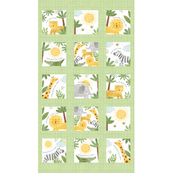 Sunny Safari 27761-10 White Multi Panel by Northcott Fabrics, Image