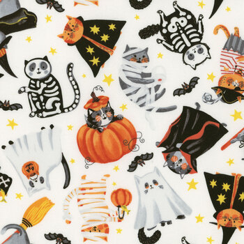 The Boo Crew 28201-10 White Multi by Northcott Studio for Northcott Fabrics, Image