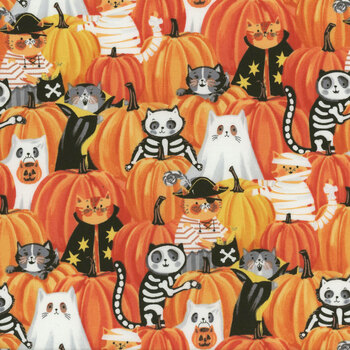 The Boo Crew 28202-54 Orange Multi by Northcott Studio for Northcott Fabrics, Image