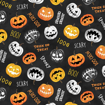 The Boo Crew 28203-99 Black Multi by Northcott Studio for Northcott Fabrics, Image