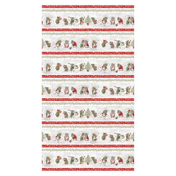 The Christmas Mouse Flannel F28036-92 Gray Multi by Sarah Summers for Northcott Fabrics, Image