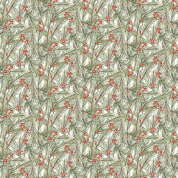 The Christmas Mouse Flannel F28040-10 White/Green by Sarah Summers for Northcott Fabrics, Image