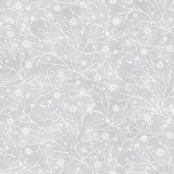 The Christmas Mouse Flannel F28044-92 Gray by Sarah Summers for Northcott Fabrics, Image