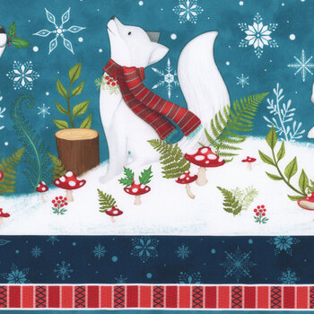 Woodland Wishes DP27901-66 Teal Multi by Michael Zindell for Northcott Fabrics, Image