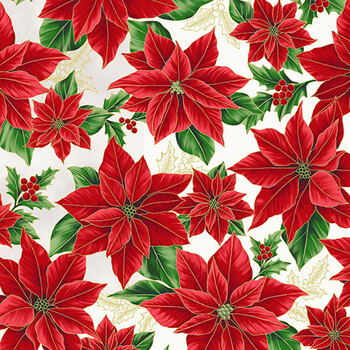 Blooming Holidays X7787-20G-Natural-Gold  by Hoffman Fabrics, Image