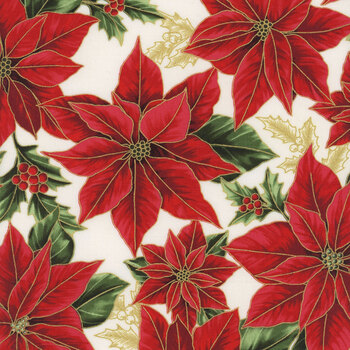 Blooming Holidays X7787-20G-Natural-Gold  by Hoffman Fabrics, Image