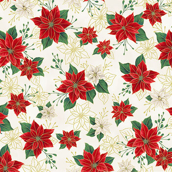 Blooming Holidays X7788-20G-Natural-Gold  by Hoffman Fabrics, Image