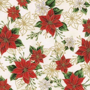 Blooming Holidays X7788-20G-Natural-Gold  by Hoffman Fabrics, Image