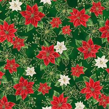 Blooming Holidays X7788-60G-Hunter-Gold  by Hoffman Fabrics, Image