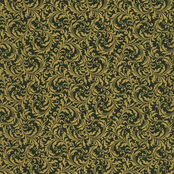 Blooming Holidays X7790-60G-Hunter-Gold  by Hoffman Fabrics, Image