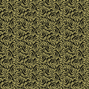 Blooming Holidays X7790-4G-Black-Gold  by Hoffman Fabrics, Image