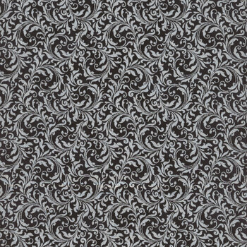 Blooming Holidays X7790-213S-Onyx-Silver  by Hoffman Fabrics, Image