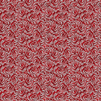 Blooming Holidays X7790-10S-Crimson-Silver  by Hoffman Fabrics, Image