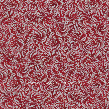 Blooming Holidays X7790-10S-Crimson-Silver  by Hoffman Fabrics, Image