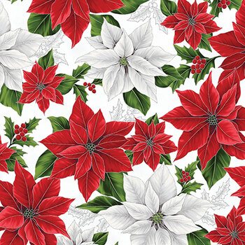 Blooming Holidays X7787-176S-Ice-Silver  by Hoffman Fabrics, Image