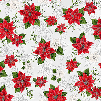 Blooming Holidays X7788-176S-Ice-Silver  by Hoffman Fabrics, Image