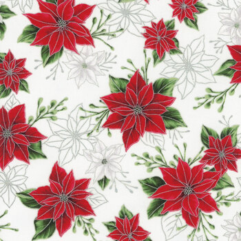 Blooming Holidays X7788-176S-Ice-Silver  by Hoffman Fabrics, Image