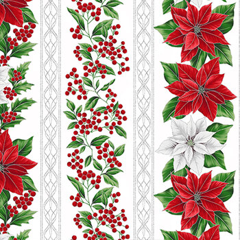 Blooming Holidays X7789-176S-Ice-Silver  by Hoffman Fabrics, Image