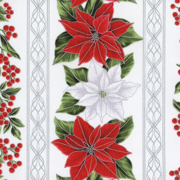 Blooming Holidays X7789-176S-Ice-Silver  by Hoffman Fabrics, Image