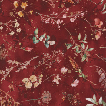 Harvest Bouquet X5544-195-Maroon  by Hoffman Fabrics, Image