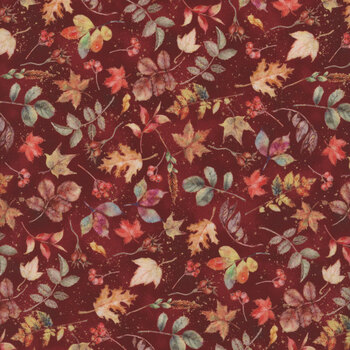 Harvest Bouquet X5545-195-Maroon  by Hoffman Fabrics, Image