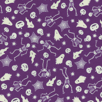 Witchy Woods LEIA885B Spooky Friends Purple by Lewis & Irene, Image