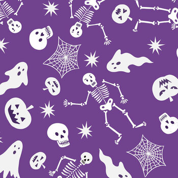 Witchy Woods LEIA885B Spooky Friends Purple by Lewis & Irene, Image