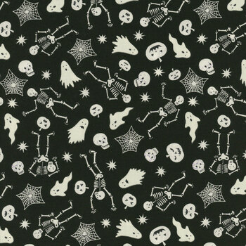 Witchy Woods LEIA885C Spooky Friends Black by Lewis & Irene, Image