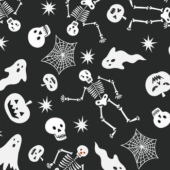 Witchy Woods LEIA885C Spooky Friends Black by Lewis & Irene, Image