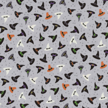 Witchy Woods LEIA886A Witches Hats Grey by Lewis & Irene, Image