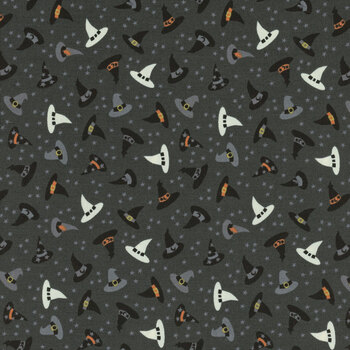 Witchy Woods LEIA886C Witches Hats Grey by Lewis & Irene, Image