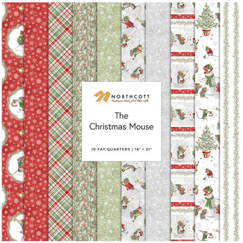 The Christmas Mouse Flannel  10 FQ Set by Sarah Summers for Northcott Fabrics, Image