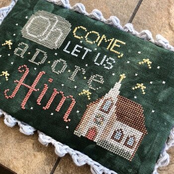 Let Us Adore Him Cross Stitch Pattern - Sweet Wing Studio, Image