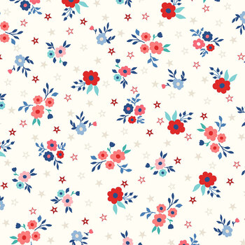 Star-Spangled Beauty MAS10841-E Soft White by Kimberbell for Maywood Studio, Image