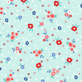 Star-Spangled Beauty MAS10841-Q Aqua by Kimberbell for Maywood Studio, Image