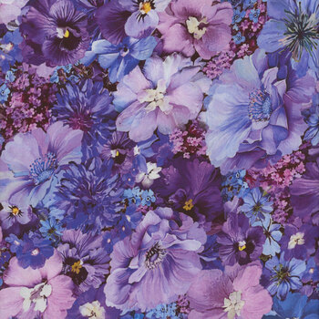 Garden Delight FLEUR-CD3502 PURPLE by Timeless Treasures Fabrics, Image