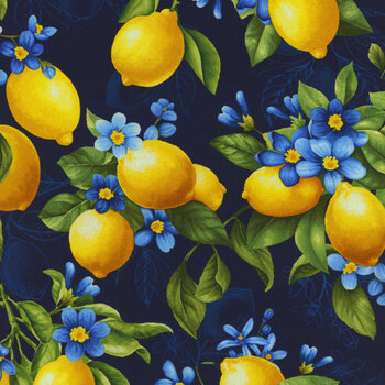 Limoncello FRUIT-CD3442 NAVY by Timeless Treasures Fabrics, Image