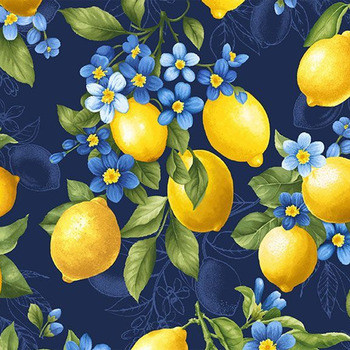 Limoncello FRUIT-CD3442 NAVY by Timeless Treasures Fabrics