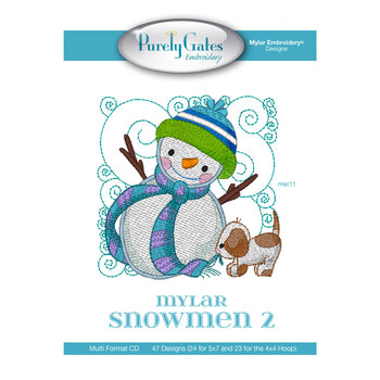 Mylar Snowmen 2 - Machine Embroidery CD, Image